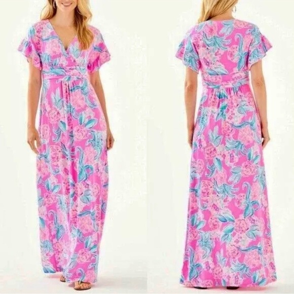 Lilly Pulitzer Jessi Midi Dress Pinking Positive - Picture 5 of 7